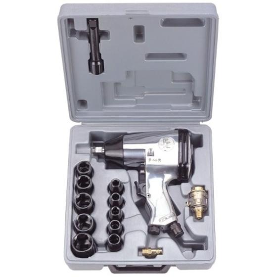Imagem de Chave de impacto pneumática profissional com soquetes e maleta