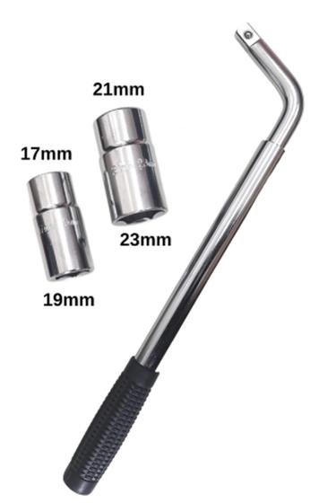 Spurtar Chiave Per Ruote Auto, Telescopica Per Dadi Ruota 1/2 Duida Con Bussole Da 17/19 Mm E 21 - Foto 6
