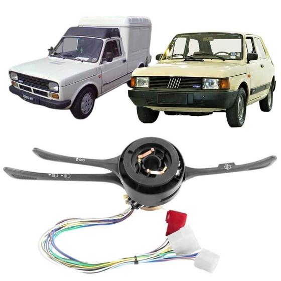 Imagem de Chave de Seta Fiat 147 1983 a 1986 Fiorino 1983 a 1988 com Retorno Automático de Seta Farol 2 Funções Limpador Duas Velocidades e Esguicho Ospina