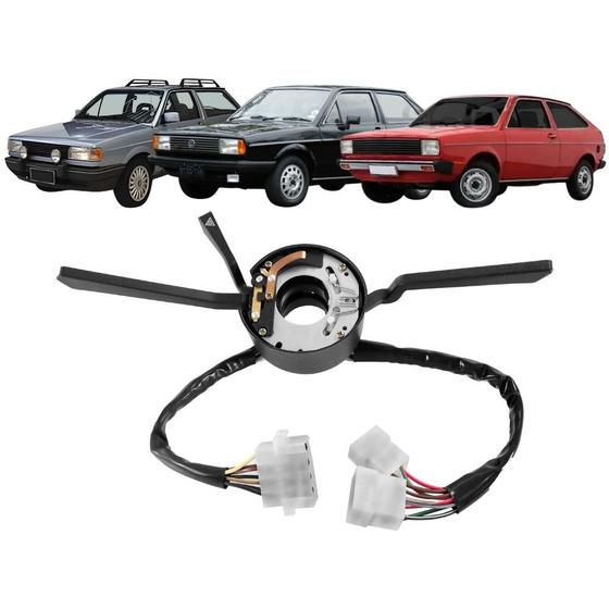 Imagem de Chave de Seta Volkswagen Voyage Parati Gol Saveiro 1980 a 1981 com Lampejo de Farol Pisca Alerta Limpador de Para-brisa com 2 Velocidades Ospina 42061 Original VW 305.953.505.4-06