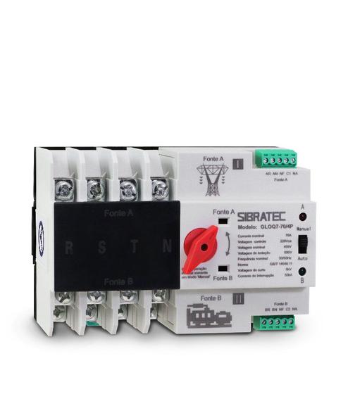 Imagem de Chave de Transferência Automática Rede x Gerador Modelo 4 Polos GLOQ7 - Transferência com Carga