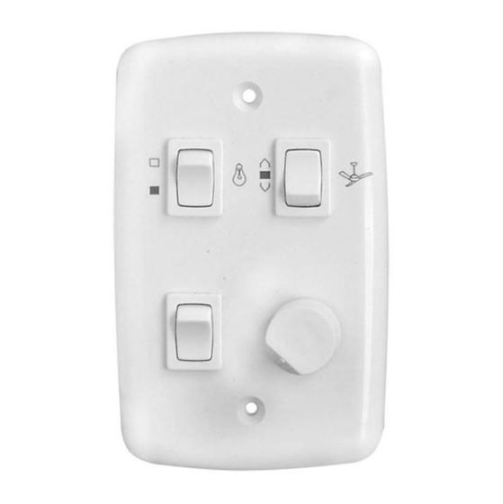 Imagem de Chave Dimmer c/ 2 Lâmpadas / Ventilador e Exaustor C/ Controle Rotativo Bivolt 400w Universal Branco