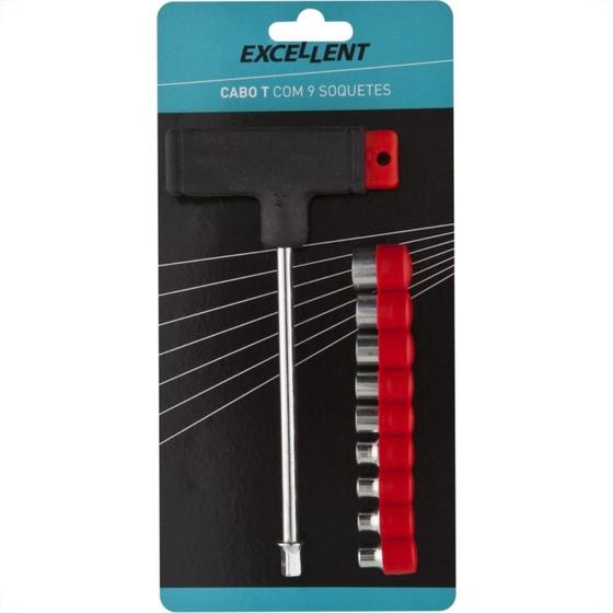 Imagem de Chave Fenda Excellent Cabo ''T'' Com 9 Soquetes 04-12Mm 7Gi