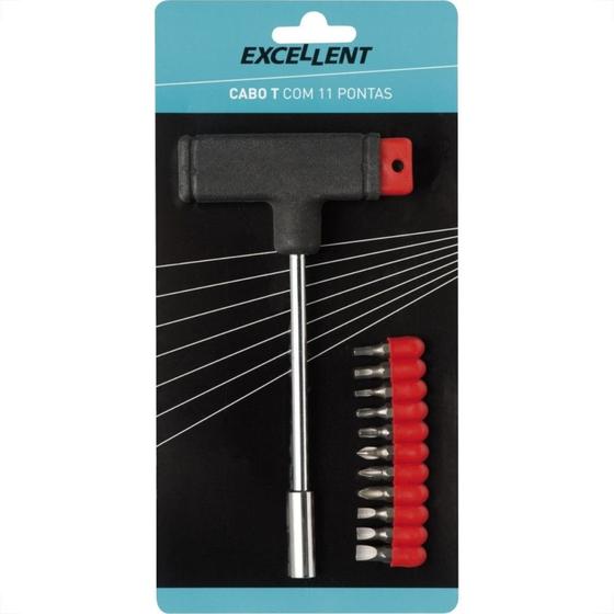 Imagem de Chave Fenda/Phillips/Torx/Allen Excellent Cabo ''T'' Com 11 Pontas 6Xm