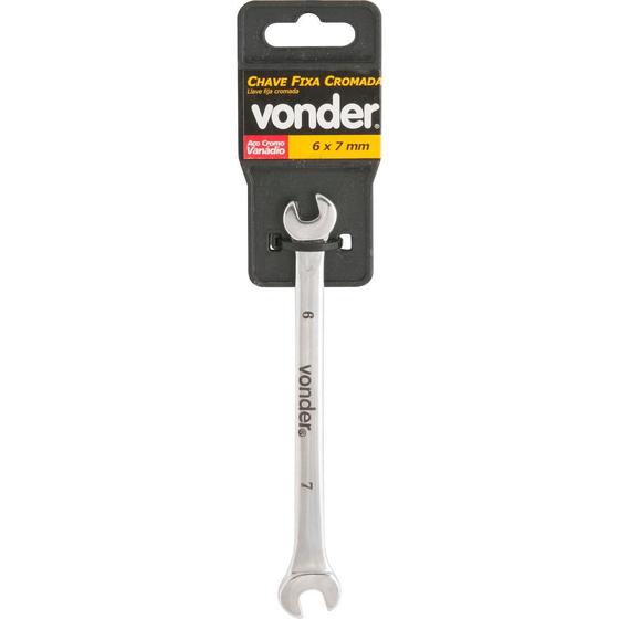 Chave fixa 12x13mm cromo vanádio cromada cartela - Vonder Menor preço em Chave fixa 12x13mm cromo vanádio cromada cartela - Vonder