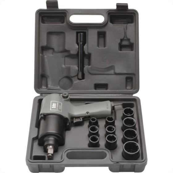 Imagem de Chave Impacto Pneumatica Eda 1/2'' 51Kgf Com Kit 9Ge