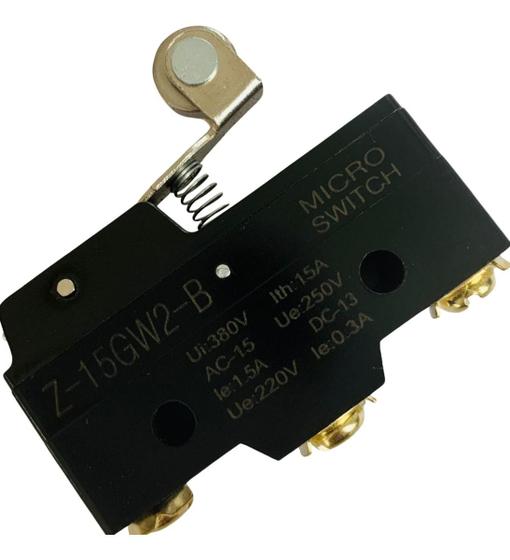 Imagem de Chave Interruptor Micro Switch Z-15GW2-B Haste 40mm Curta Com Roda e mola