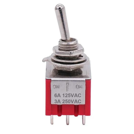 Imagem de Chave Mini Toggle Switch DPDT Para Pedal On/Off/On 6 Polos