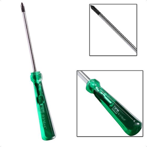 Imagem de Chave Philips Transparente Cabo Verde 3/16 X 4 Imantada