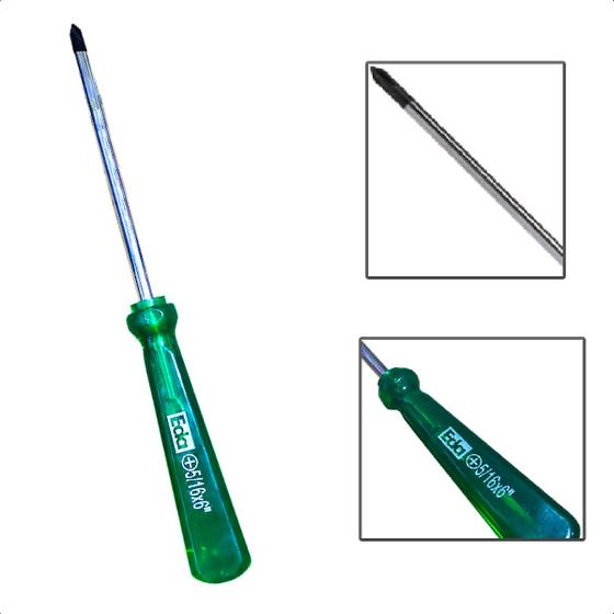 Imagem de Chave Philips Transparente Cabo Verde 5/16 X 6 Imantada