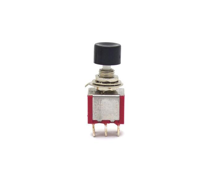 Imagem de Chave Push-Button com 6 Terminais com Tampa Preta 2A/250V DS-622 - Preto
