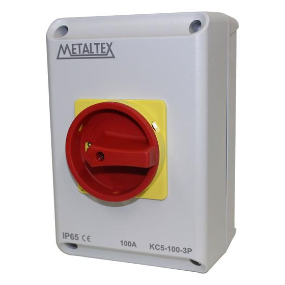 Imagem de Chave Seccionadora Tripolar 100A Em Caixa Ip65 Kc5-100-3P Metaltex