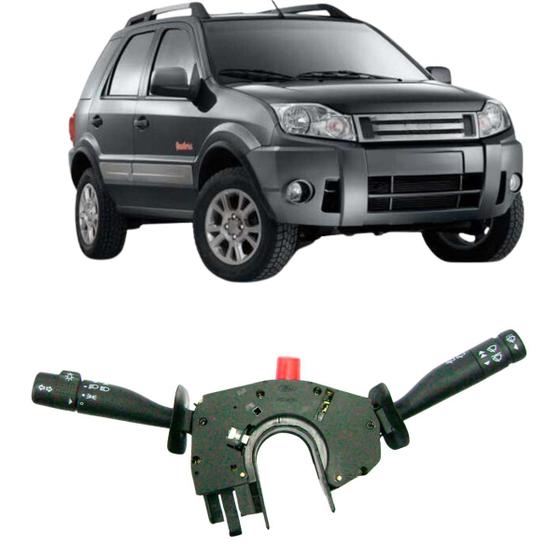 Imagem de Chave Seta Ecosport 2008 Ate 2012 Com limpador dianteiro e traseiro, interruptor de emergência, bracket (suporte do comando do som) e Speed Alarm 8N15