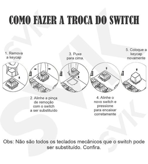 Imagem de Chave Switch Mecânico Outemu Red Vermelho Kit 10 Unidades