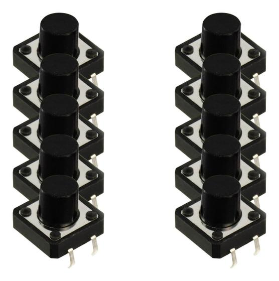 Imagem de Chave Táctil Interruptor Push Button KFC-A06 12x12x8,5mm 4T Kit 10 Peças