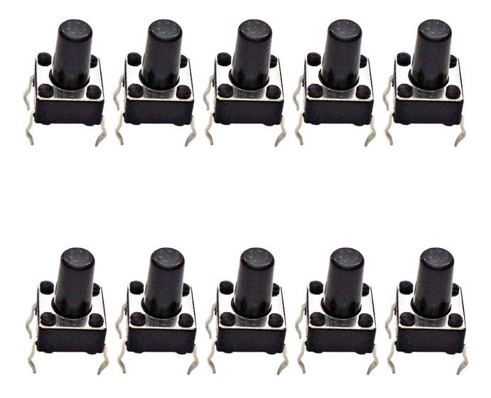 Chave Táctil KFC-A06 Push Button 6x6x9,5mm 4 Terminais - kit 10 Peças Menor preço em Chave Táctil KFC-A06 Push Button 6x6x9,5mm 4 Terminais - kit 10 Peças