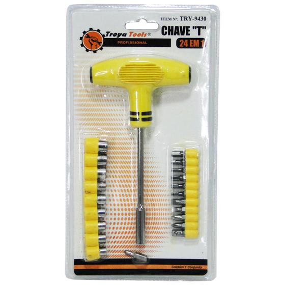 Imagem de Chave tipo t com 11 bits + 9 canhao / soquete na cartela
