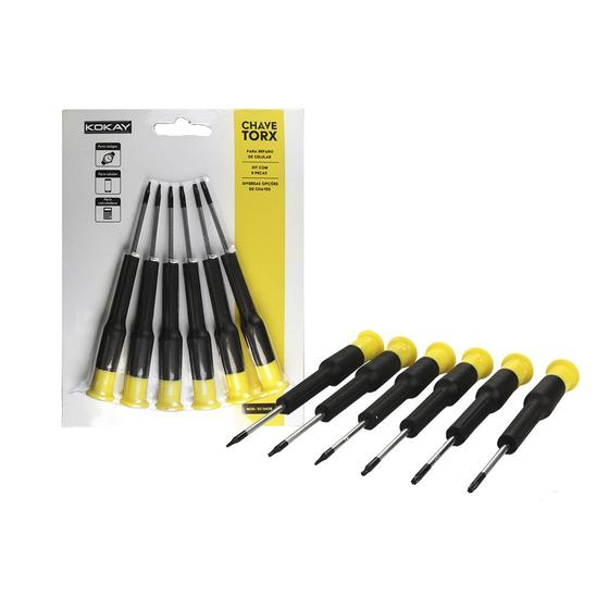 Imagem de Chave Torx Com 6 Pecas Para Celular Notebook Eletronicos
