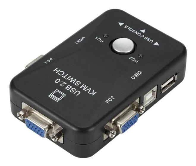 Imagem de Chaveador Kvm Switch 2 Portas - 2 Cpu Na Mesma Estação/Monitor