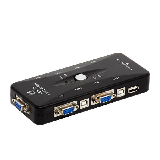 Imagem de Chaveador Kvm Usb Switch 4 Portas Vga Usb 4 Cpu Em 1 Monitor