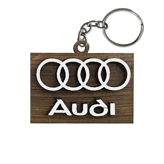 Imagem de Chaveiro 3d Marca Audi com Argola 4cm Mdf Madeira Decorada
