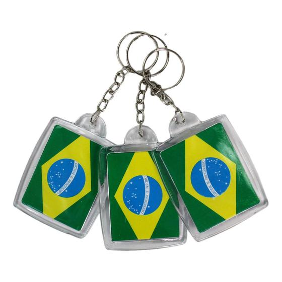 Imagem de Chaveiro Bandeira Brasil 3x4cm Personalizado 48 Unidades