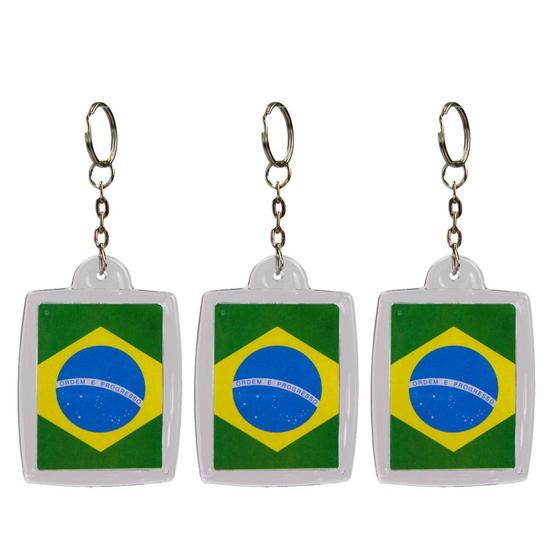 Imagem de Chaveiro Bandeira Do Brasil 4x5cm Personalizado 48 Unidades