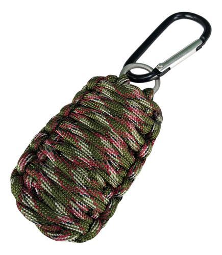 Imagem de Chaveiro Com Paracord Mosquetão Camuflado Sobrevivência