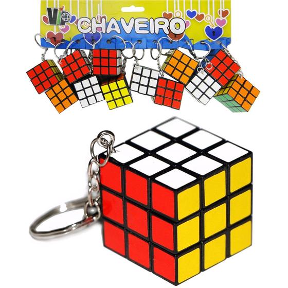 Imagem de Chaveiro Cubo Mágico 3cm Coloridos 12 Peças De Lembrançinha