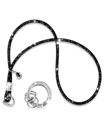 Imagem de Chaveiro de Carro com Strass e Fivela de Ferradura - Alça de Pescoço com Cristais