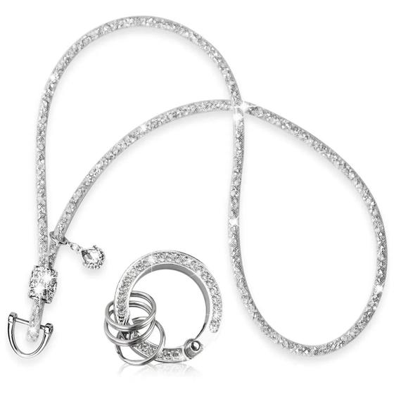 Imagem de Chaveiro de Carro com Strass e Fivela de Ferradura - Alça de Pescoço com Cristais