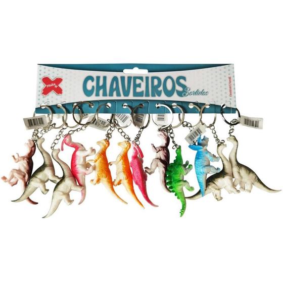 Imagem de Chaveiro Dinossauro 8CM Bloco com 12