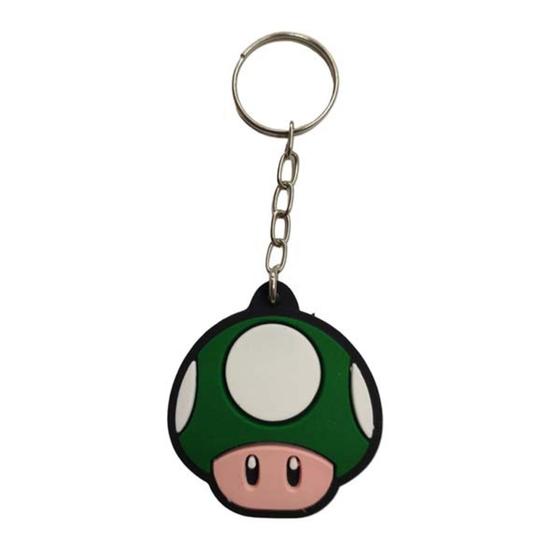 Imagem de Chaveiro Emborrachado Super Mario Bros Cogumelo Verde - CH-SXF-MARIOBROSCOGUMELHOVERDE