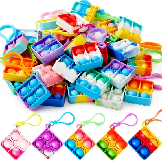Imagem de Chaveiro Fidget Toy JOYIN Square Pop - Pacote com 30 Unidades (4 a 12 anos)