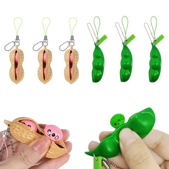 Imagem de Chaveiro Fidget Toy TIBDALA - Pacote com 6 (Pea and Peanut Popper)