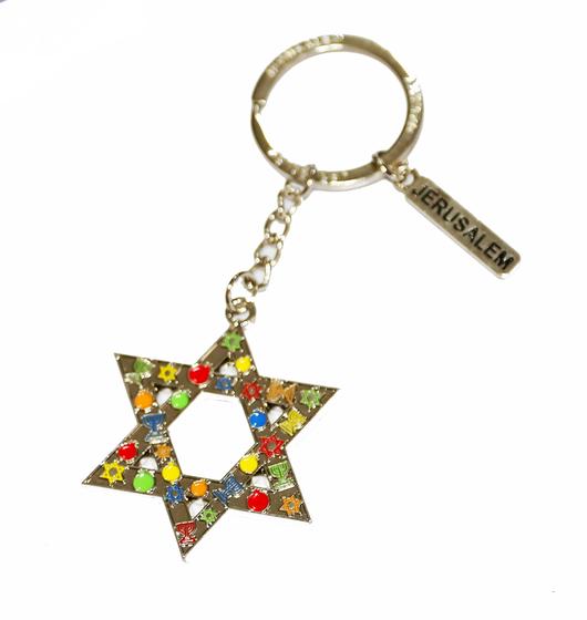 Imagem de Chaveiro Importado De Israel - Estrela De Davi/ Harpa Menora