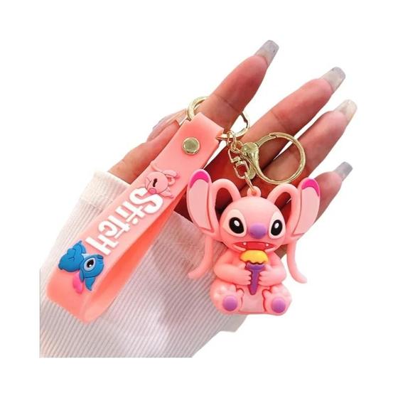 Imagem de Chaveiro Infantil Anime Disney Mickey Mouse Minnie Lilo Stitch Carro Pingente Brinquedos Presentes