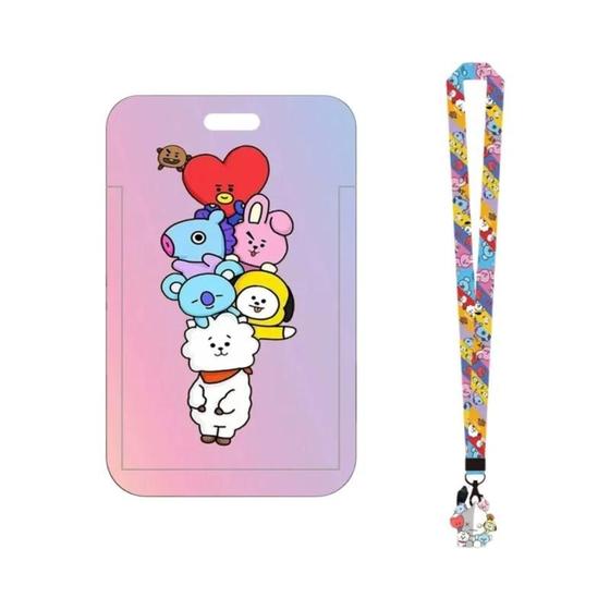 Imagem de Chaveiro Kawaii BT21 Cooky - Porta Cartão e ID com Capa Protetora Anti-Perda