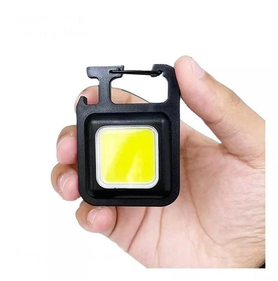 Imagem de Chaveiro Lanterna Led Cob Mosquetão Recarregável Usb Camping