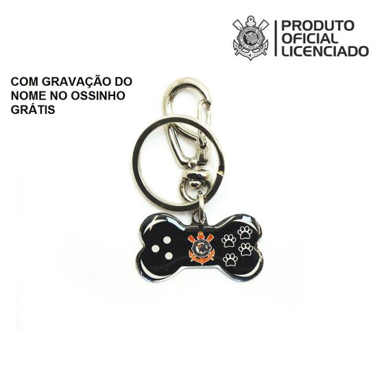 Imagem de Chaveiro Oficial Licenciado com Mosquetão Ossinho + Gravação Corinthians