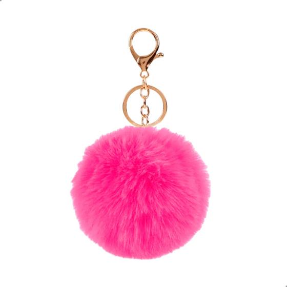 Imagem de Chaveiro Pom Pom Com Argola Pelucia Macio Fofinho Formato Circular 8cm