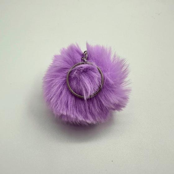 Imagem de Chaveiro Pompom Pelúcia Lilás 70 mm (3 Un)