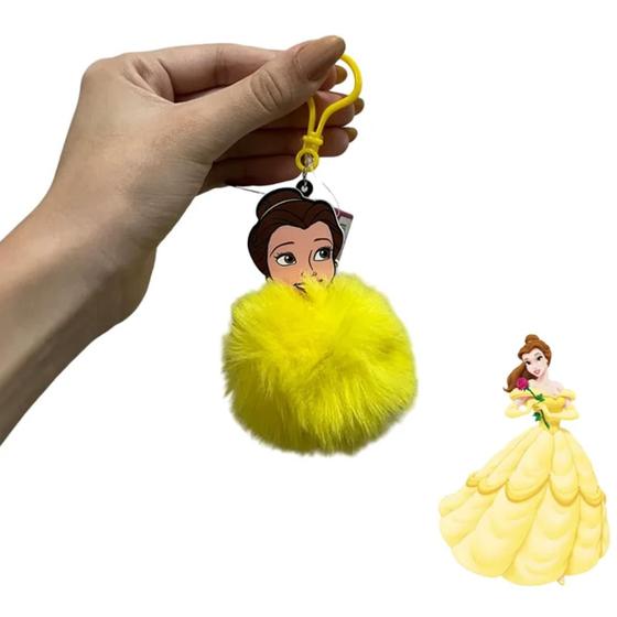 Imagem de Chaveiro Pompom Princesa Disney Bela Toyng A Bela e a Fera