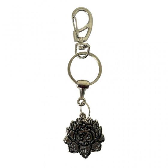 Imagem de Chaveiro Simbolo do OM Na Flor de Lotus 12 cm Metal Níquel