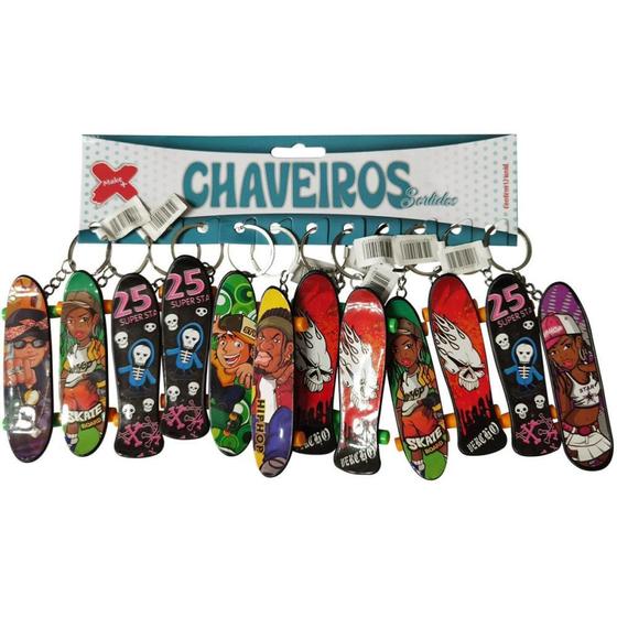 Imagem de Chaveiro Skate 9,5CM Blister com 12 Unidades