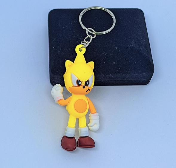 Imagem de Chaveiro  Super Sonic Boneco Miniatura Chaveiros para Chave / Porta Chaves / Bolsa Lembrancinha Presente Coleção