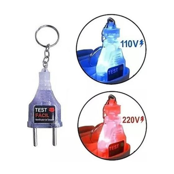 Imagem de Chaveiro Tomada Identificador Voltagem 110/220v