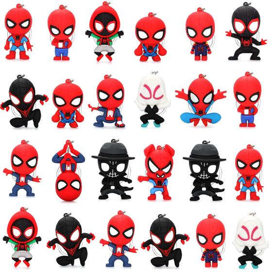 Imagem de Chaveiros 3D Tosiker Spider - Kit com 24 Unidades - Presente Ideal para Crianças