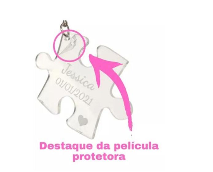 Imagem de Chaveiros Acrílico Nome Personalizado Casamento Casal 4pcs