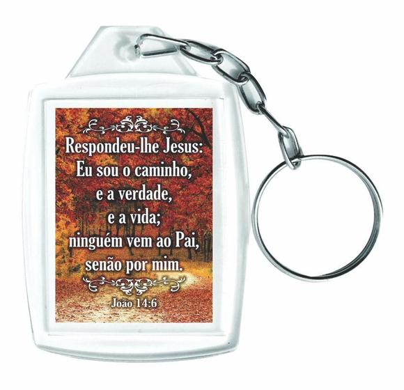 Imagem de Chaveiros Acrílicos 3x4cm Respondeu-lhe Jesus Salmo João 14:6 - 12 Peças